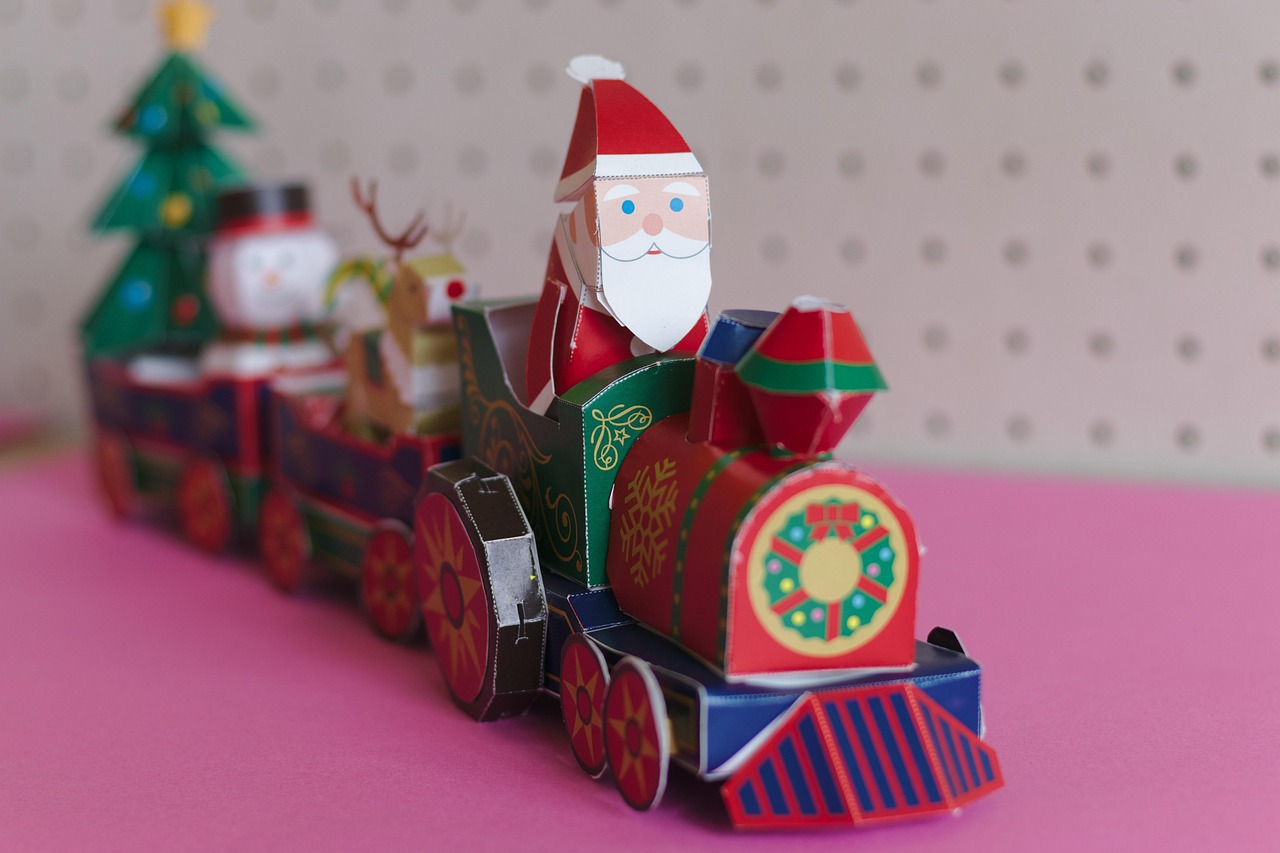 Santa Riding a Locomotive Toy Train Christmas Tree Holiday Ornament Santa Riding a Locomotive Toy Train Christmas Tree Holiday Ornament