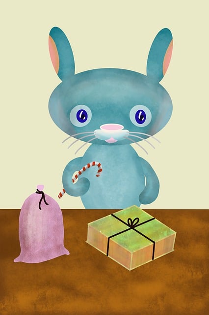 Free holiday bunny rabbit illustration