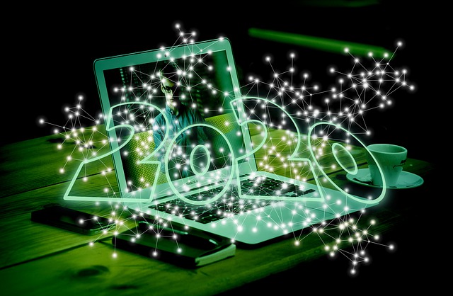 Free new year's day year laptop illustration
