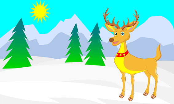 Rentier, Winter, Weihnachten, Hirsch