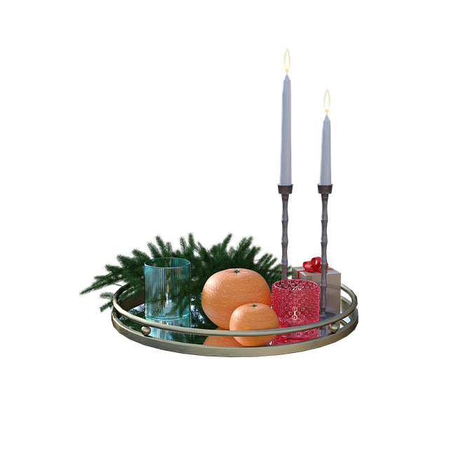 Free christmas tray oranges present illustration