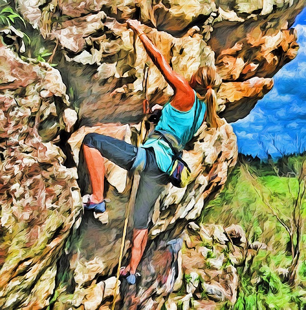 Free climbing recreation activity illustration
