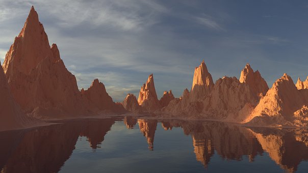 Landschap, Uitgestorven, 3D, Terrein