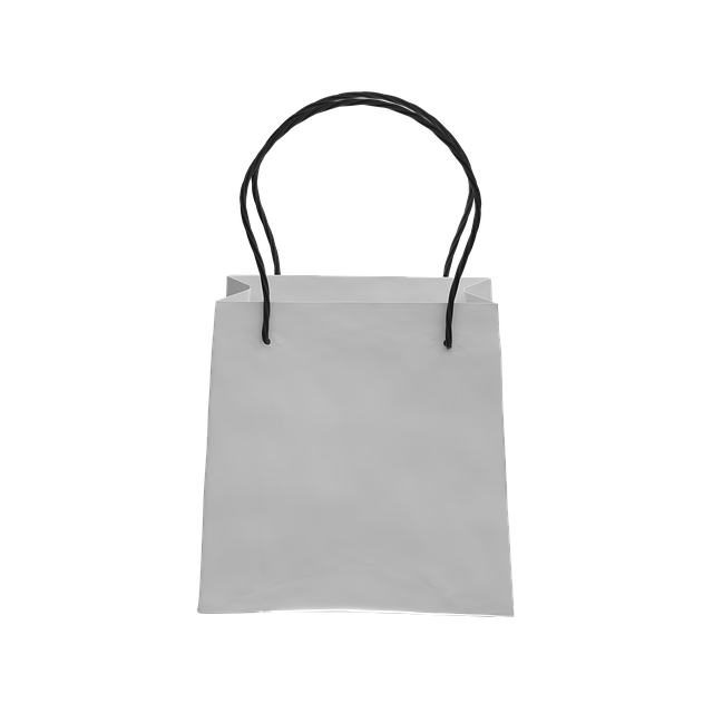 Free white shopping bag front view illustration