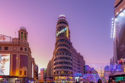 Madrid, Julen, Farverig, Lys, December