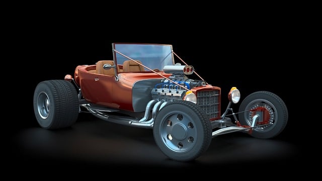 Free hot rod 3ds max rendering illustration