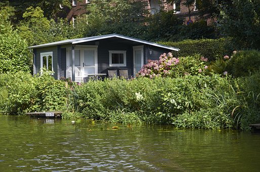 Домик, Waterside, Грин, Природа, Озеро