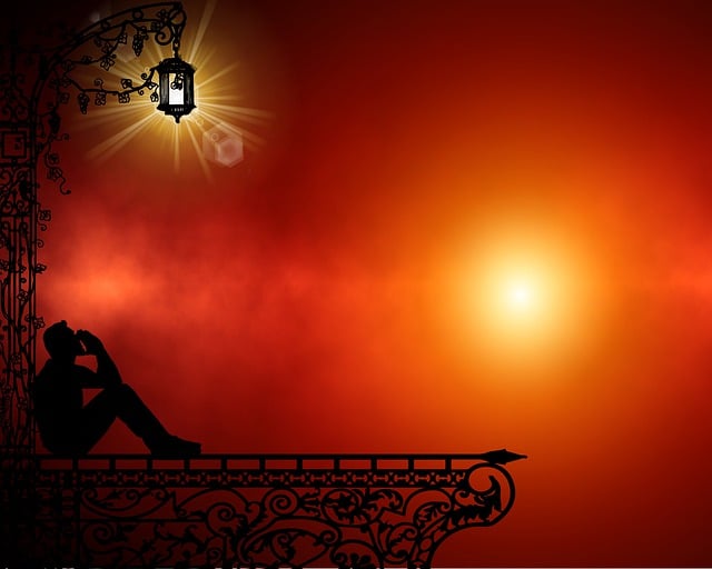 Free sunset lamp light illustration