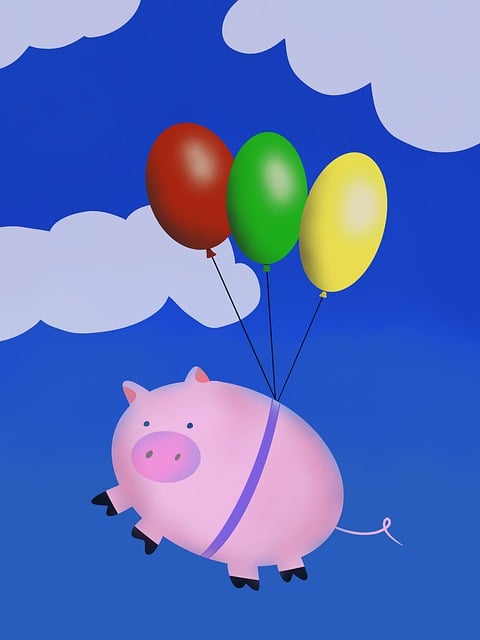 Free pig flying piglet illustration