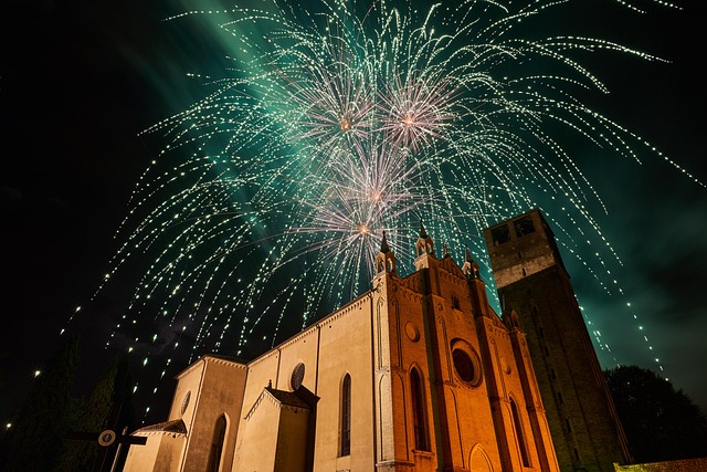 Free Church Dim Fireworks photo and picture