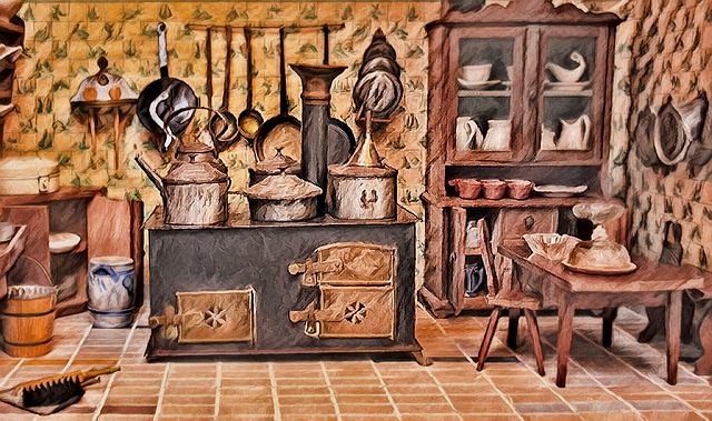 Free kitchen vintage room illustration