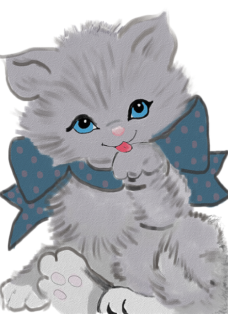 Free kitty cat grey illustration