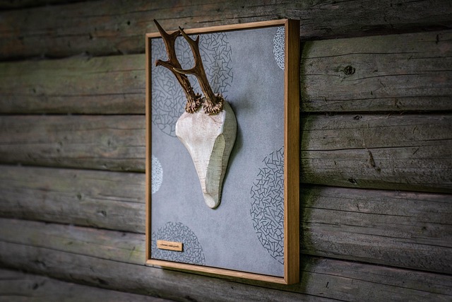 deer, wood, art, deco, interior