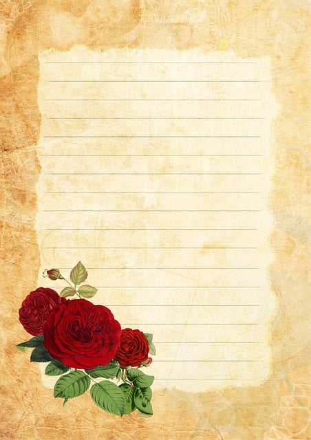 Free valentine's day roses postcard illustration