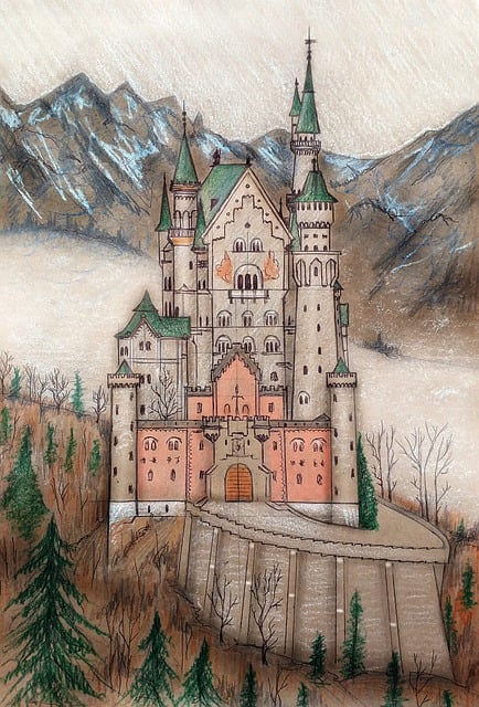 Free neuschwanstein castle bavaria ludwig ii illustration