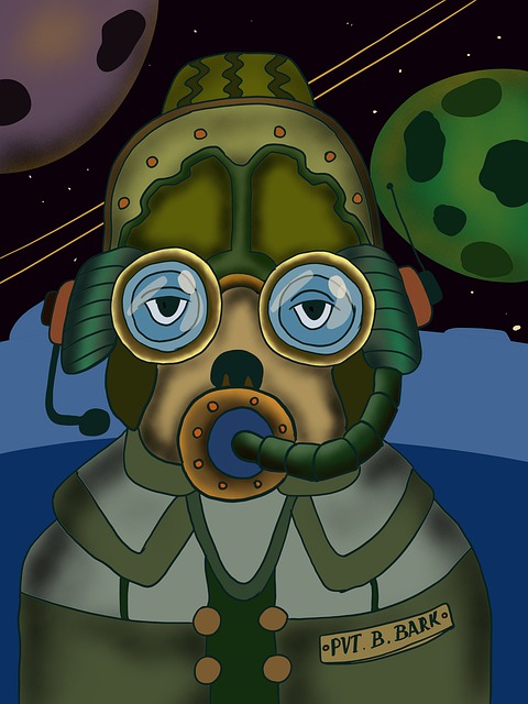 Free space soldier military illustration