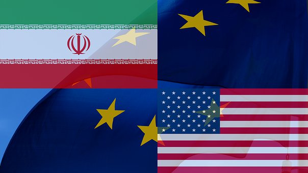 L'Iran, États Unis, Europe, Drapeaux