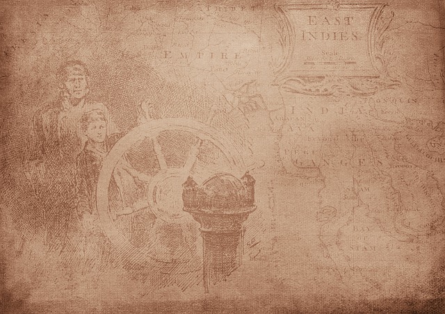 Free vintage ship steering wheel illustration