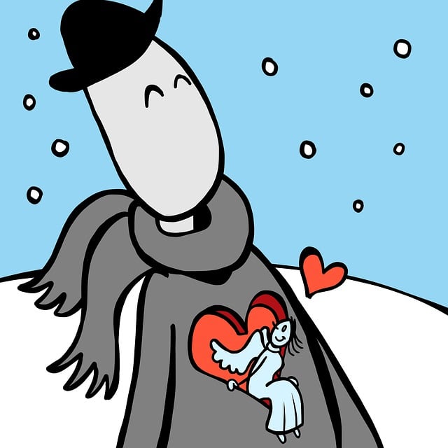 Free angel heart man illustration