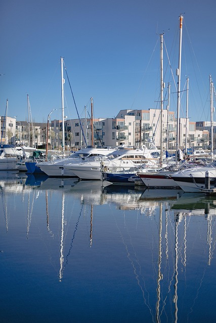 Portishead Marina, Yachthafen, Blau