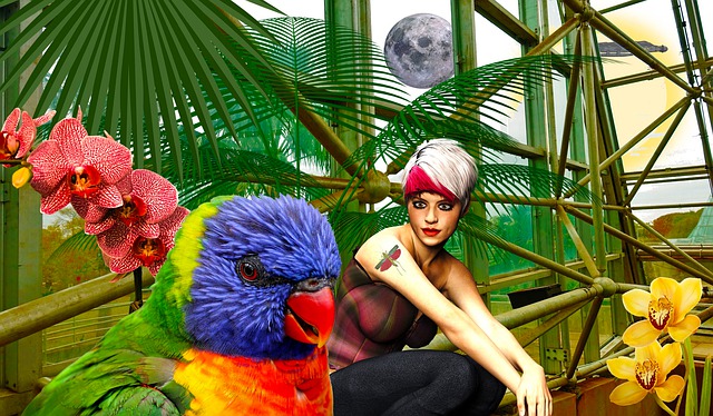 Free colorful futuristic biosphere illustration