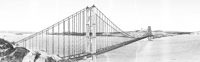 Free panorama ca the golden gate bridge illustration