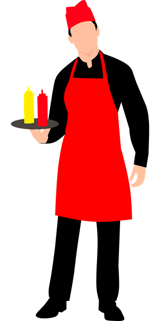 Free waiter apron man vector