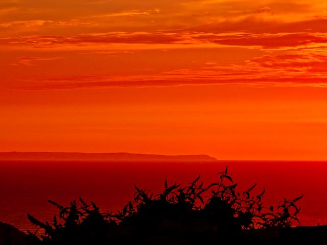 Free sunset landscape orange illustration