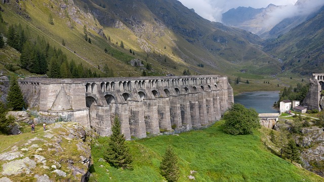 Dam, Water, Natuur, Landschap, Bergen