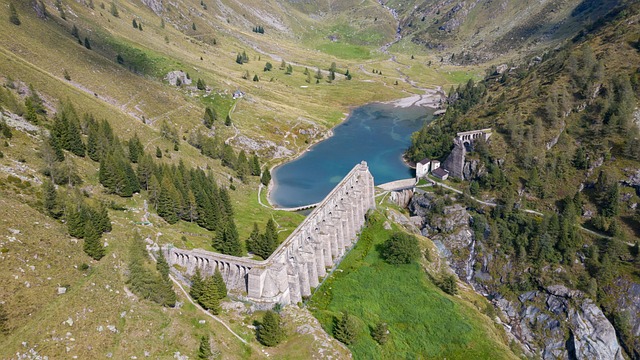 Dam, Water, Natuur, Landschap, Bergen