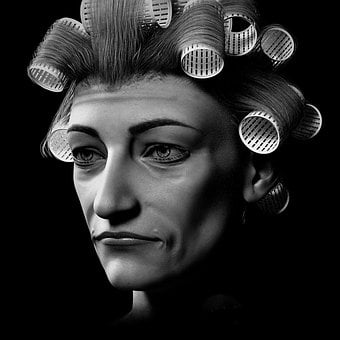Curler, Mulher, Velho, Retrato