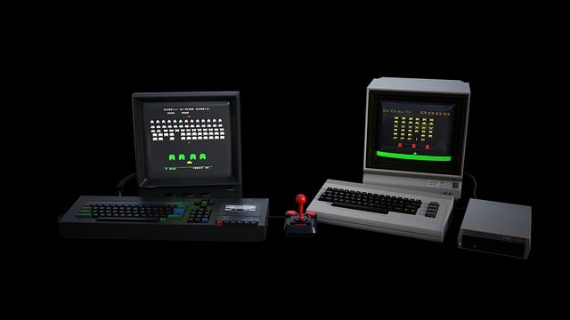 Free space invaders 8 bit atari illustration