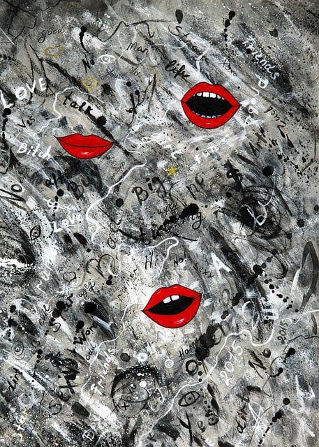 Free abstract painting gossip illustration