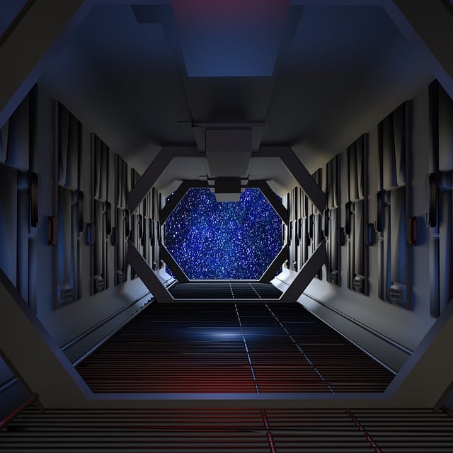 Free science fiction hallway inner space illustration