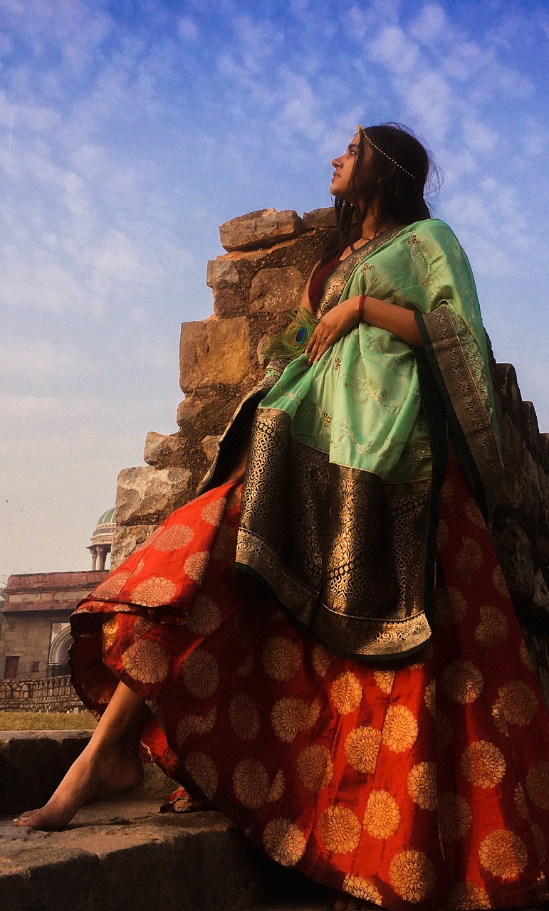 Étnico, Asiáticas, Modelo Femenina, Sari