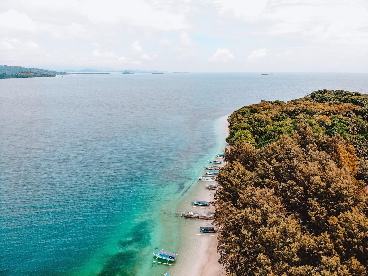 Rinjani'nin zirvesi, Gili'nin turkuazı