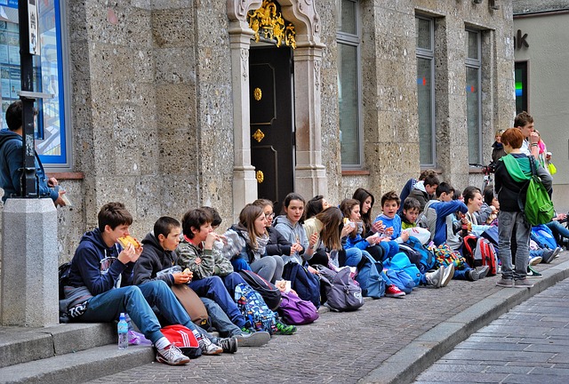 children, school, to learn, street, school bus, bread time, school bus, school bus, school bus, school bus, school bus