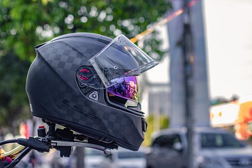Car, Motorcycle, Helmets, Biker, Street