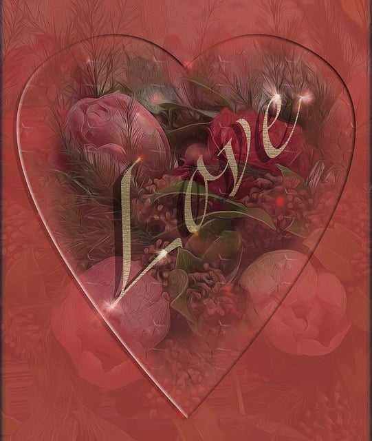 Valentin, Illustration, Liebe, Herz, Rot