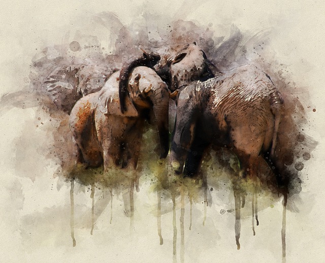 Free elephant painting nature illustration