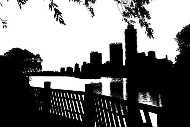 Free china landscape silhouette vector