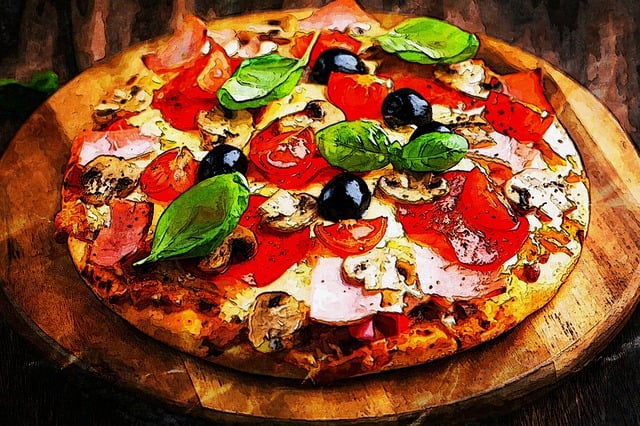 Free pizza food vegetable illustration