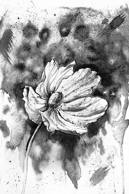 Free black and white watercolor watercolor illustration illustration