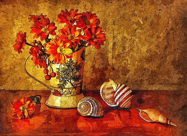 Free flower vase shells illustration