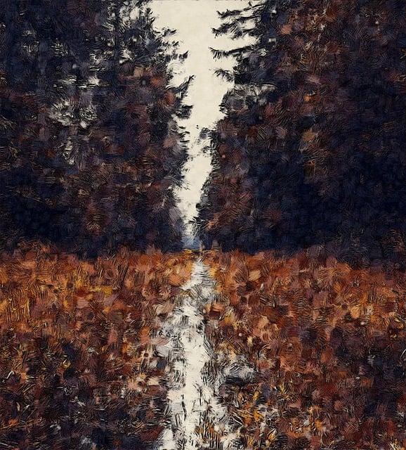 Free forest walk path water illustration