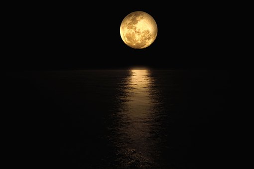 Moonlight, Water, Night, Reflection