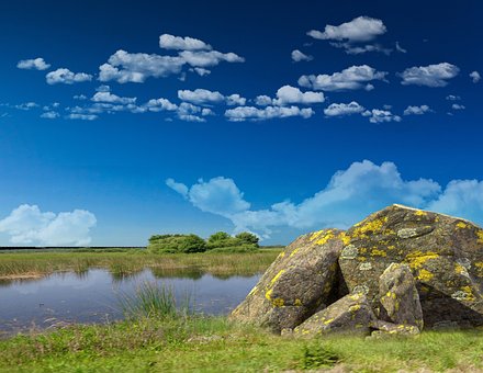 Felsen, Sumpf, Himmel, Blau, Wasser