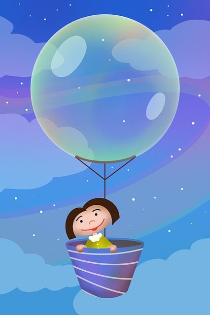 Free girl balloon bubble illustration