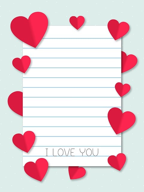 Free letter hearts romantic illustration