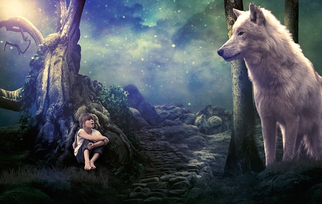 Download free HD stock image of Wolf Girl Free wolf girl forest illustration
